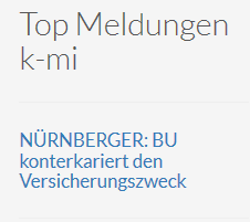 Top Meldungen k-mi - Nürnberger: BU konterkariert den Versicherungszweck